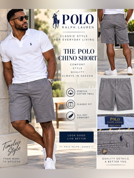 Polo Ralph Lauren Other - Polo by Ralph Lauren Men's Gray Chino Shorts Sz 36